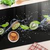 Durable and Stylish Glass Kitchen Board with Kiwi and Water Pattern 80x52 cm