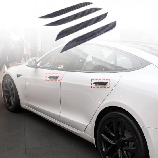 Мягкая накладка на ручку двери из углеродного волокна для Tesla Model S +