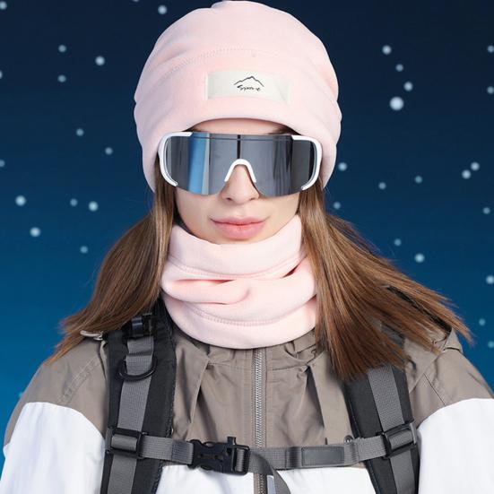 2 Pcs/Set Unisex Winter Scarf Hat Set Thick Knitted Warm Anti-slip Elastic Ear Protecting Windproof Cap Winter Outdoor Cycling Skiing Neck Warmer Cap