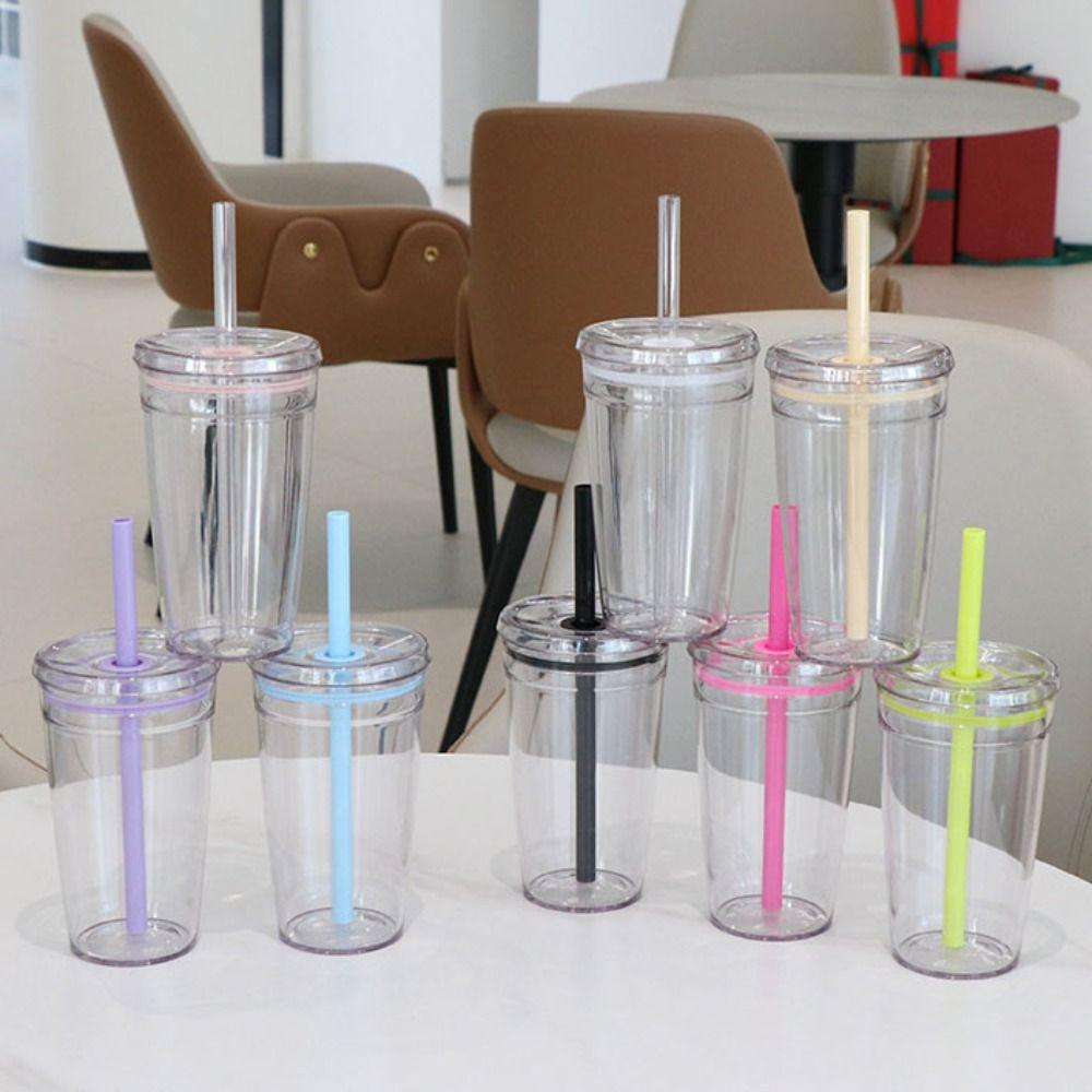 450ml Coffee Cup Reusable Car Tumbler Fashion Straw Cup Home