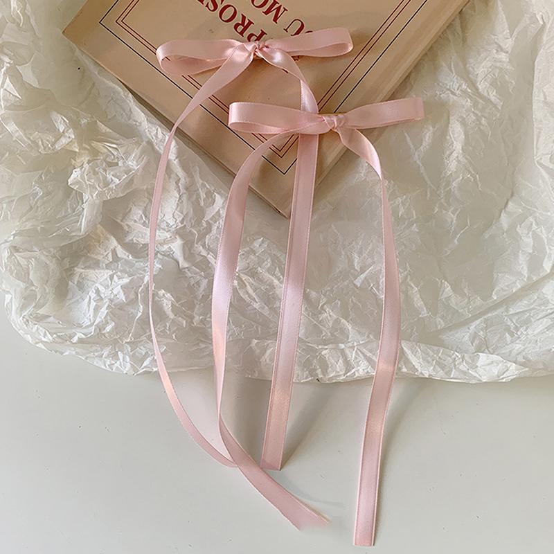 Заколка для волос в виде банта из ленты в корейском стиле, длинная заколка с кисточками, милый головной убор для женщин и девочек, модные аксессуары для волос для вечеринок