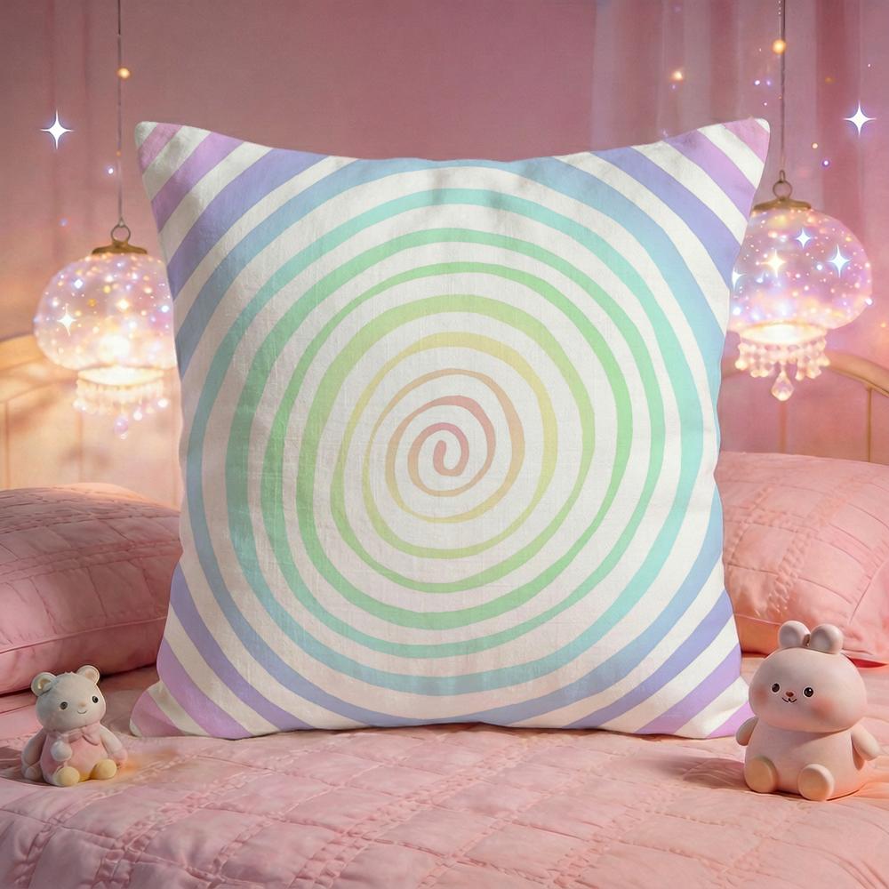Retro Psychedelic Stripe Cushion Cover Premium Comfort Reversible Pillow Cove Two in One Design for Any Room  Car Interior