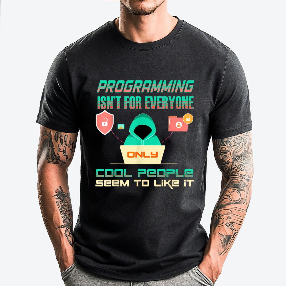 Programming Is Only For Cool People Computer Nerd Programmer White Graphic Tee T Shirt Homme Hip Hop - Men's Summer Cotton Gr...