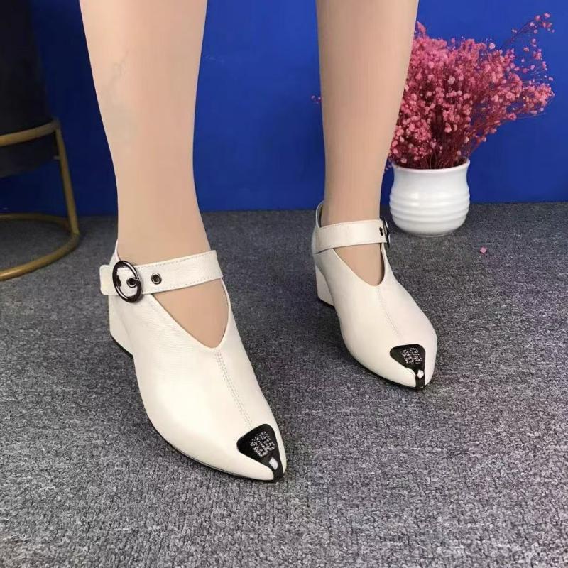 Новые туфли на среднем каблуке женские мокасины массивные туфли Мари Джейн осенняя мода новые туфли с острым носком туфли-лодочки ретро Mujer Zapatos