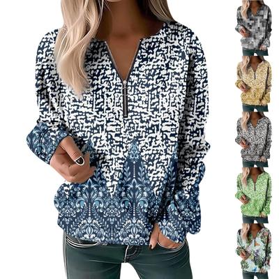 Женская толстовка, пуловер, базовая четверть, молния, желтый, красный, синий, галстук, уличный топ с v-образным вырезом и длинными рукавами, повседневный осенний пуловер