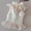 Fashionable Plush Balls Bows Adorned Leg Warmers with Lace Detail for Women's Hollowout Knitted Short Leg Covers Sleeves
