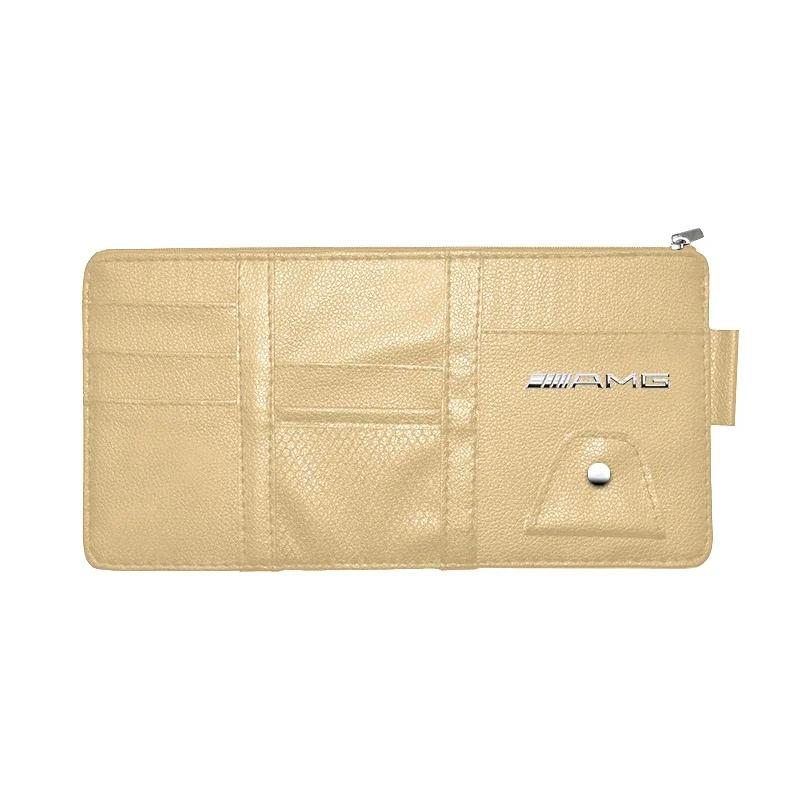 TUON5 Car Sun Visor Point Type Multi-function Storage Bag Car Accessories Stickers For Mercedes Benz AMG W204 W213 W205 W211 W212 W176
