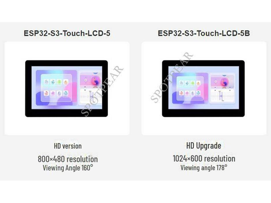 5-дюймовый сенсорный ЖК-дисплей ESP32-S3 с HMI, CAN, RS485, I2C, интерфейсом датчиков и LVGL