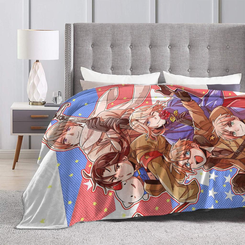 Hetalia Anime Cute Blanket Fleece  Winter  Multi-function Lightweight Thin Throw Blanket for Sofa Outdoor Bedding Throws