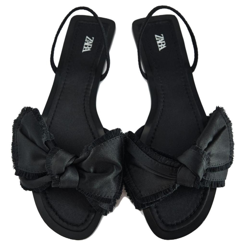 Zara Casual Flat One Strap Sandals Women Sandals Black 12607410800