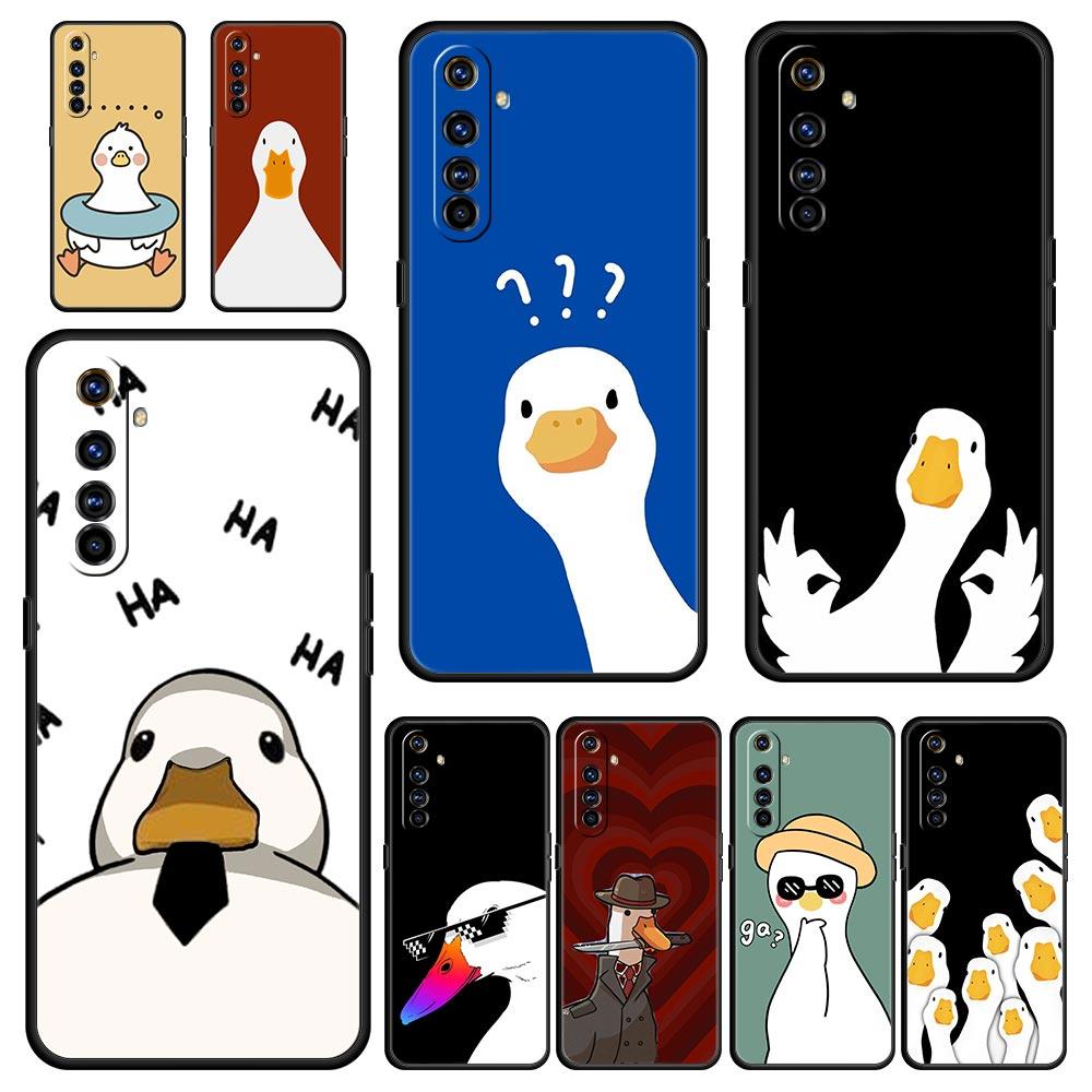 Phone Case For Realme 12 11 10 9 8 5G 7 6 GT5 GT3 GT2 Pro Plus C21 C11 C25 C35 For Realme GT Neo 2 3 3T 5 Cover Duck Art