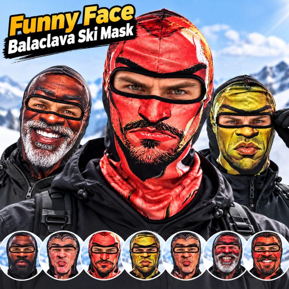 3D Face Printed Old Man Balaclava Face Mask Full Coverage Ski Mask Hood Costume Parties