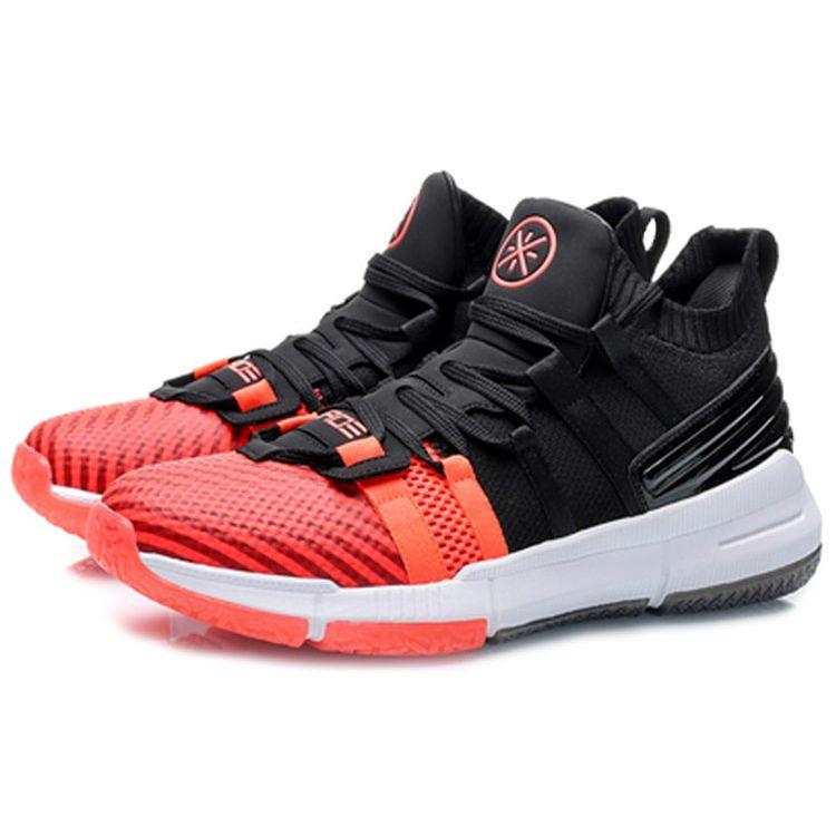 Li-Ning Баскетбольные кроссовки средней высоты Мужские кроссовки Черно-красные ABAP081-1
