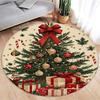 Christmas Santa Claus Round Rug Christmas Floor Mat Holiday Decoration Xmas Gift Home Interior Carpet Rug Festival Event Carpet
