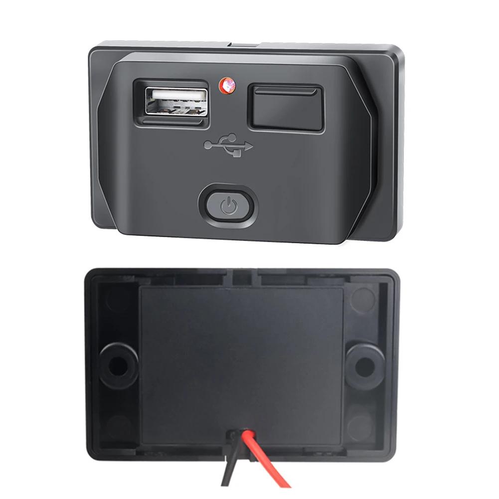 QC3.0 PD USB розетка двойная USB зарядное гнездо водонепроницаемая автомобильная зарядная панель с кнопочным переключателем для автомобиля морской лодки автофургона автобуса грузовика