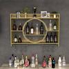 Wall-Mounted Wrought Iron Wine & Liquor Rack with Luminous Design