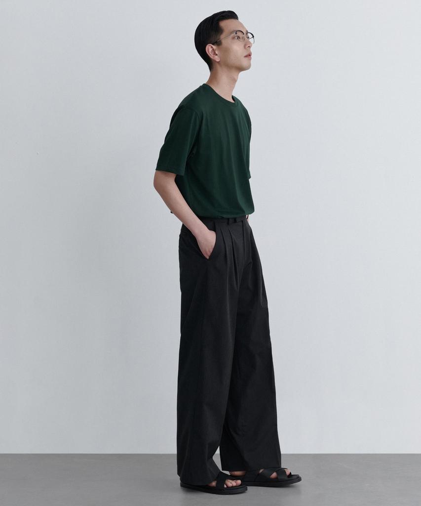MUSINSA STANDARD Super Wide Hidden Banding Slacks [Charcoal Gray]