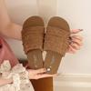 Summer Fashion Women Ruched Slide Sandals Leopard Print Flat Non-Slip Soft Sole Daily Beach Outdoor Casual Walking Shoes