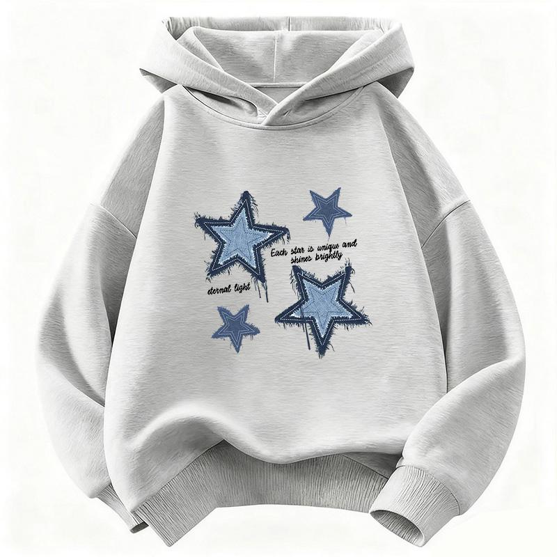 Худи Streetwear со звездным принтом Детская толстовка Милая хип-хоп толстовка для мальчиков и девочек Осень Зима Повседневные толстовки