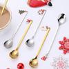 Fashion Christmas New Year Coffee Spoon Stainless Steel Table Ornament Tableware