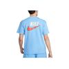 Nike Спортивная повседневная дышащая футболка с логотипом на спине, круглым вырезом и короткими рукавами, мужские топы, университетский синий, DM6426-412