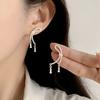 Серьги-гвоздики геометрические из серебра 925 пробы для женщин Матовые Универсальные Офисные Украшения Подарок на вечеринку
