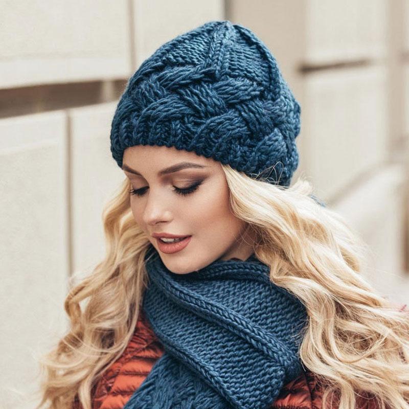 Winter Autumn Knitted Beanie Stretchy Hat Casual Cap Warm Femme Bonnet Women Hats Ladies 8 Color