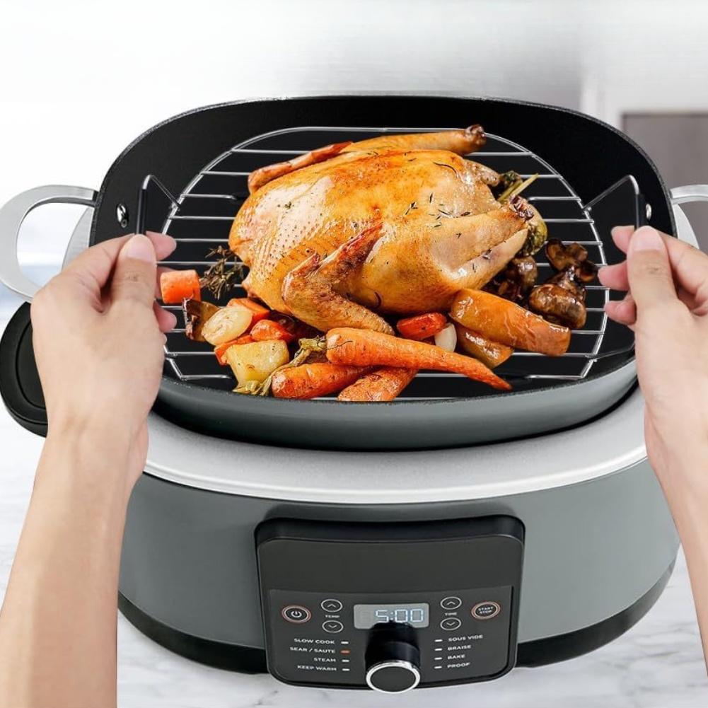 Силиконовая ручка Паровая решетка для Foodi Pro 8,5 кварт: Жарка, приготовление на пару, запекание Совместимо с сериями Crockpot MC1000, MC1001