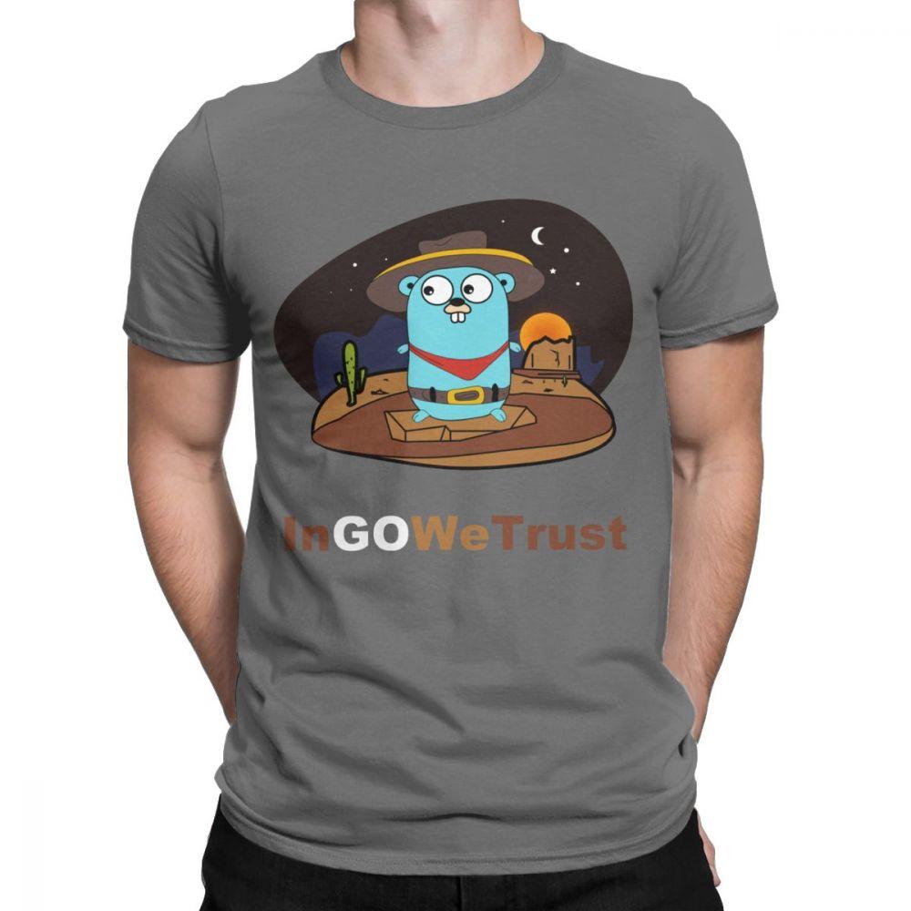 2024 New Golang Men T Shirt Gopher In Go We Trust Programmer Tee Shirt Coder Coding Clothes Developer Funny Programming TShirt