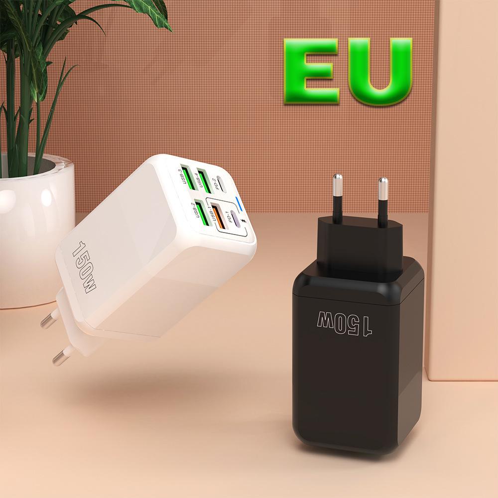 Многопортовое USB и Type-C быстрое зарядное устройство PD мощностью 150 Вт с интеллектуальным контролем температуры
