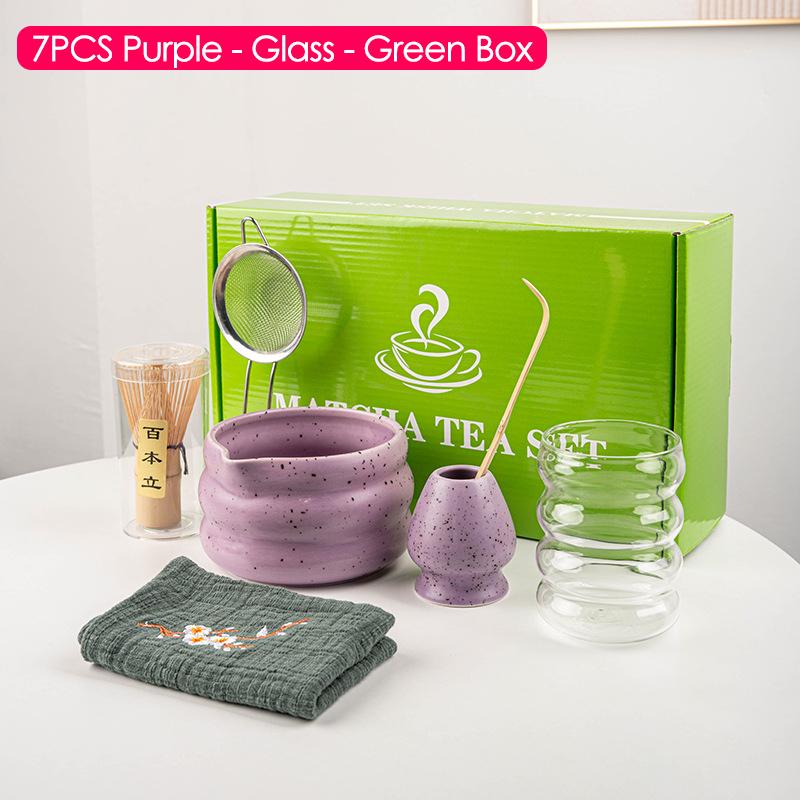 4/5/6/7/8 шт. Белый/Зеленый/Синий/Фиолетовый Венчик для чая матча Чайная посуда Японская церемония Бамбуковый чайный инструмент Изысканный набор для матча для чайного сервиза