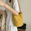 Летняя новая ретро однотонная сумка-ведро большой вместимости женская простая модная универсальная подмышечная сумка на плечо