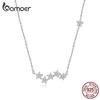 BAMOER Real 925 Sterling Silver Twinkling Stars Necklace Exquisite Jewelry Gift for Women