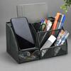 Сетчатый офисный настольный органайзер, многофункциональный, металлический, с 7 отделениями, держатель для ручек с ящиком, черный