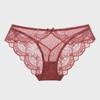 Red Lace Mid-Waist Sexy Panties for Women, Plus Size, Seamless Design