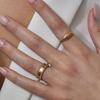 SUNIBI Stainless Steel Ring for Women And Men Fashion Style Texture Tail Classic Couple Rings Gifts Wedding Jewelry