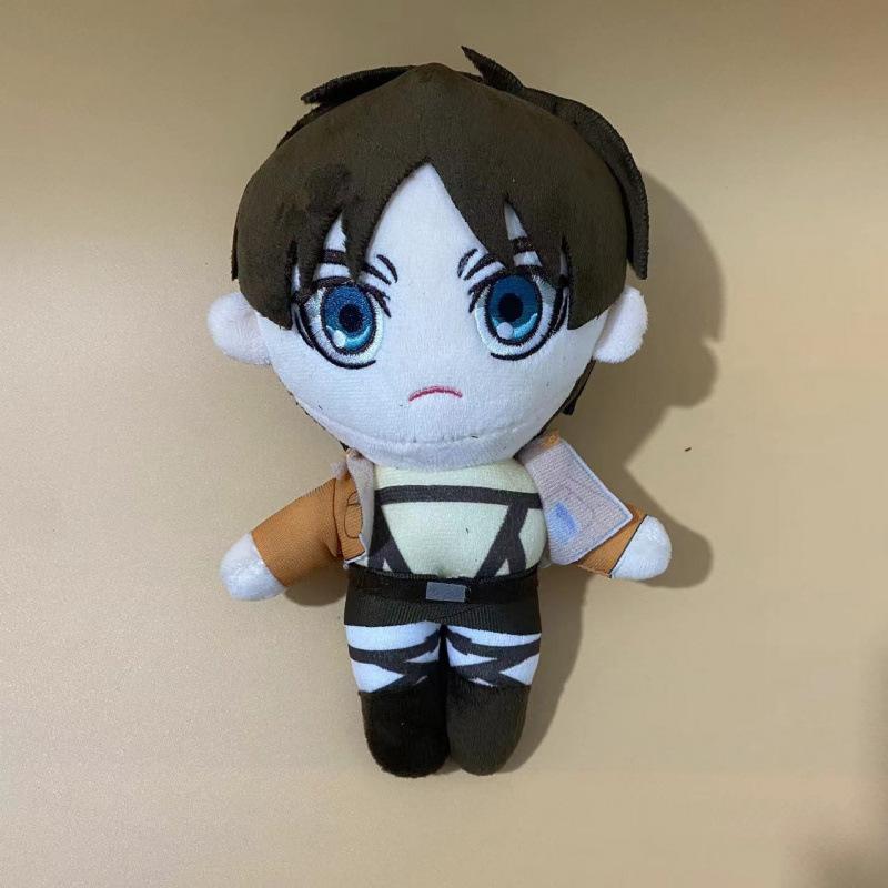 Cute Attack on Titan Plush Eren Mikasa Levi Soft Stuffed Doll Survey Corps Uniform Anime Toy Gift for Shingeki No Kyojin Fans Collectors Home Decor