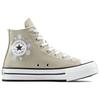 Converse Chuck Taylor All Star Lift Вышитые Цветочные Удобные Универсальные Прочные Высокие парусиновые кеды Женские Кроссовки Серо-зеленые A11825C