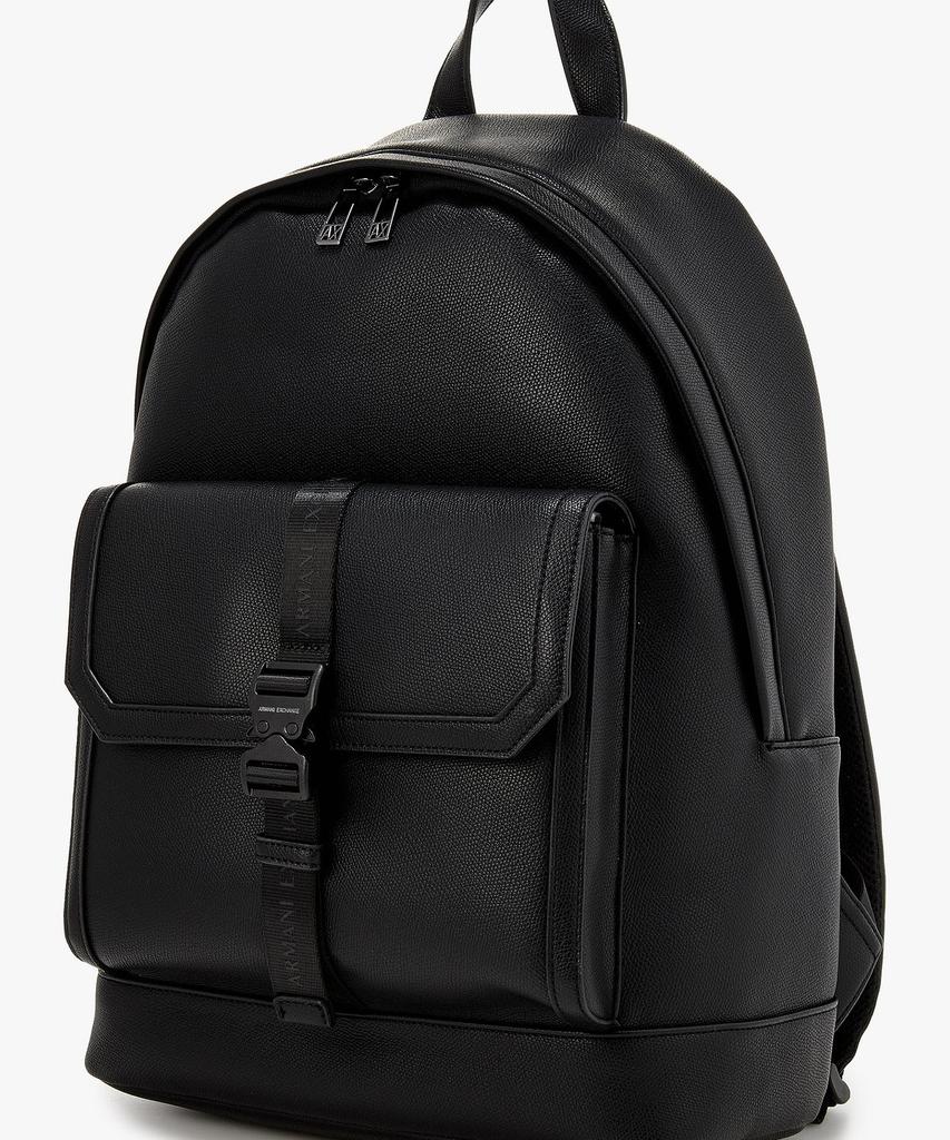 Armani Exchange Men'S Buckle Pocket Round Backpack _Black_A416170003
