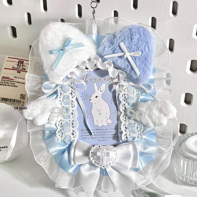 Plush Lace Photocard Holder Lolita Anime Kpop Idol Display Card Protector for Collectors Photo Safe Storage