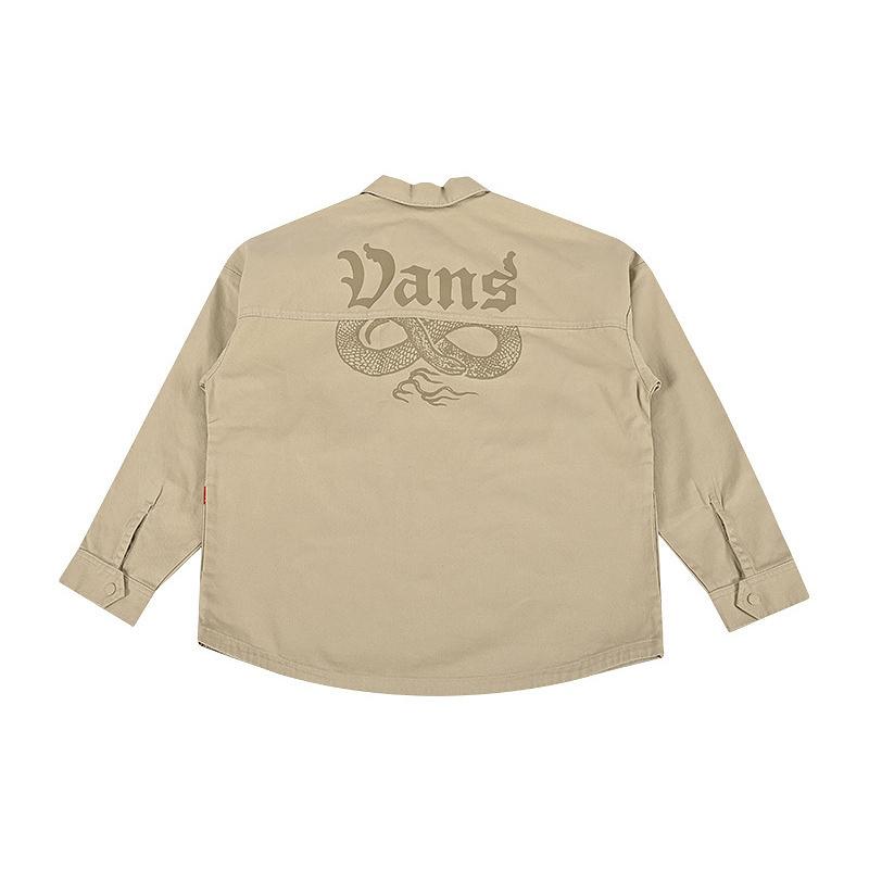 Vans Удобная однобортная рубашка однотонного цвета, мужская куртка, коричневая VN000P37F5B