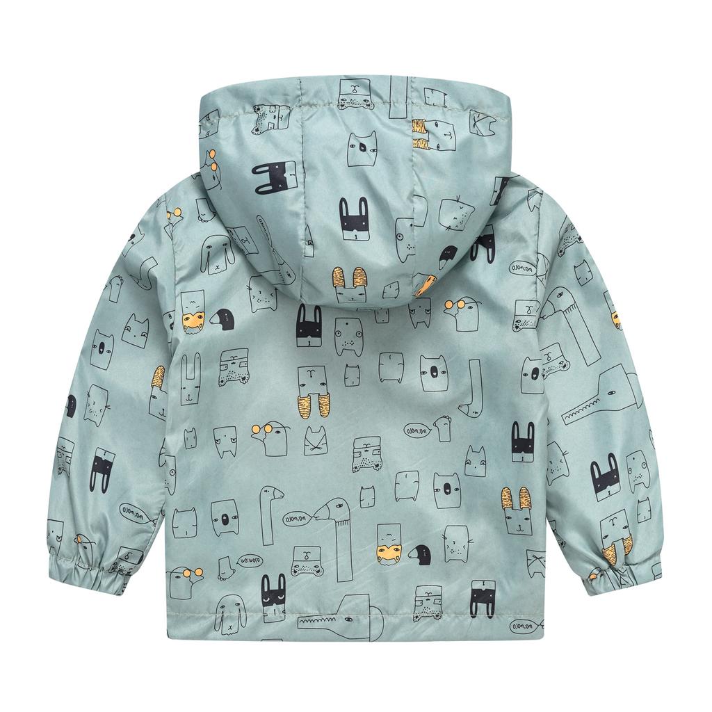 Легкая модная куртка для мальчиков и девочек, повседневная куртка с капюшоном и принтом от ветра для маленьких детей