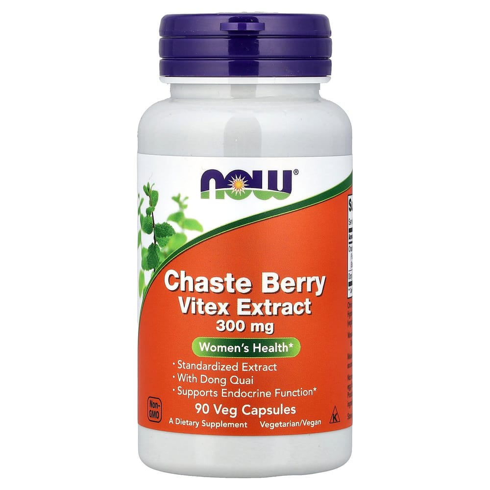 Now Foods Chasteberry Vitex Extract 300mg Veggie Capsules 90 Count