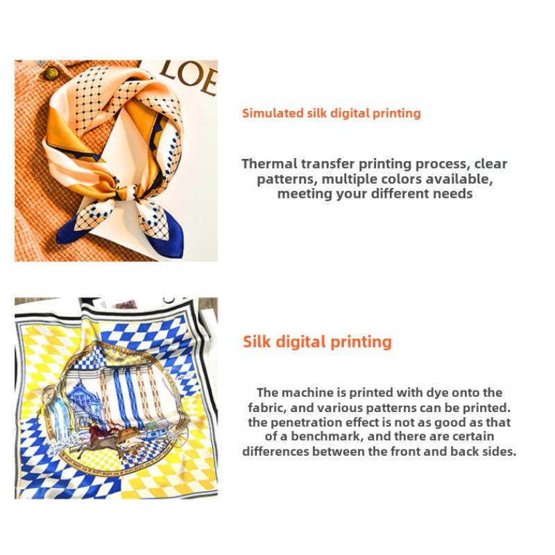 53*53cm Fashion Scarf Women's Simulated Silk Square Scarf Headband