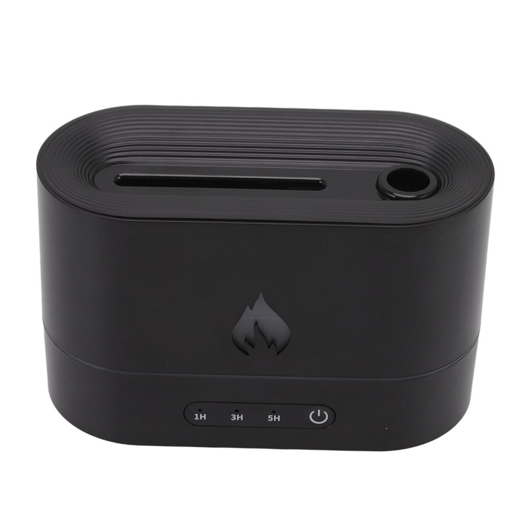 Увлажнитель воздуха 250 мл, аромадиффузор, световой узор с пламенем, USB-блок питания для домашней комнаты, черный