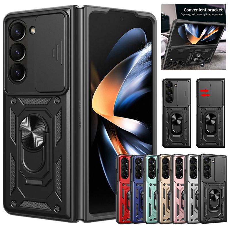 Ударопрочный чехол Armor для Samsung Galaxy Z Fold 6 5 4 3 5G защитный чехол с кольцом магнитный держатель бизнес полная защита чехол