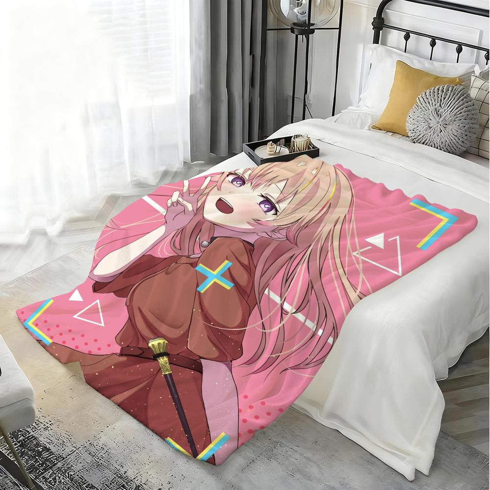 Anime W-Witch Watch Throw Lightweight 240g Flannel Blanket Soft Skin-friendly for Summer Cooling