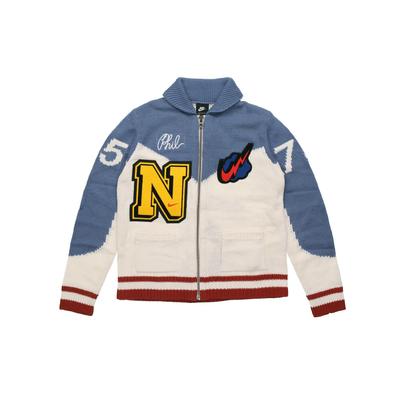 Шерстяной кардиган на молнии для колледжа, мужские топы, синий, белый BV4616-110