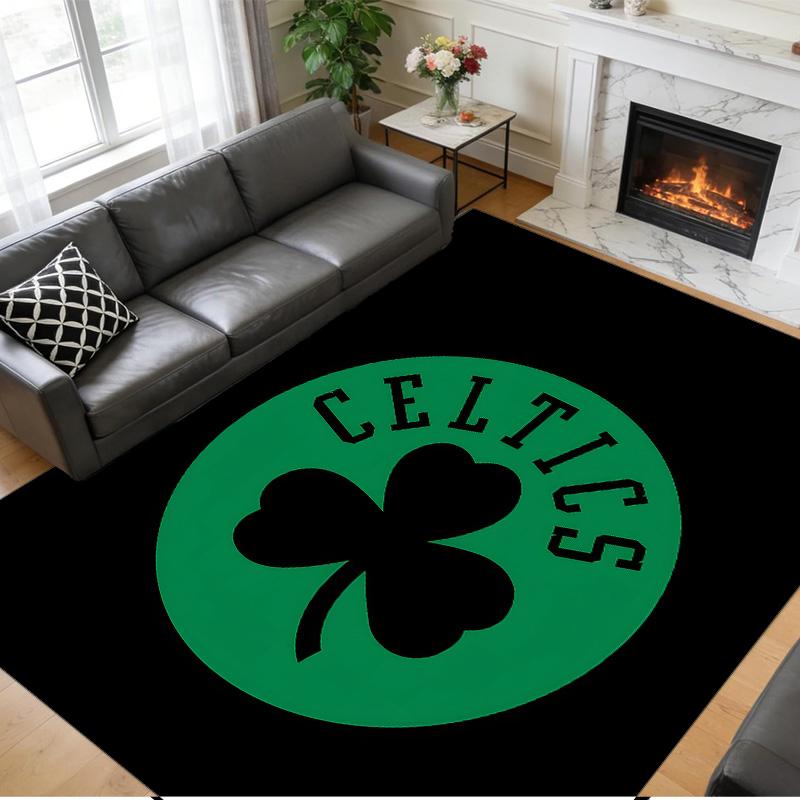 Anti‑Slip Crystal Velvet Floor Rug, Celtic FC Design Carpet for Indoor Living Bedroom Home Decoration