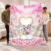Flannel Fleece Blanket with Diddl Design, Soft Lightweight Throw for Bed Sofa Travel